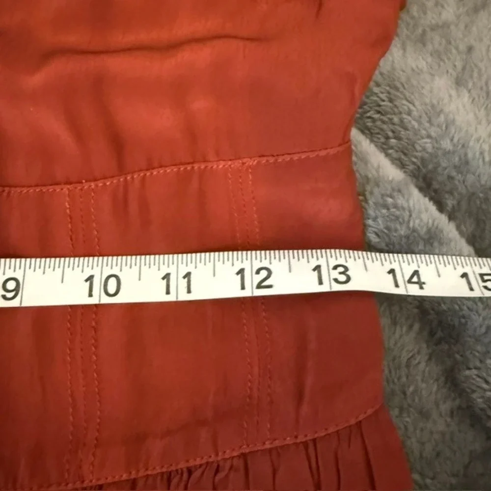 J.Crew Cinched-waist Midi Dress Dip-dyed Crepe de Chine Red Small